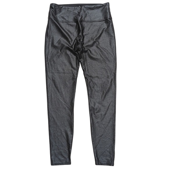 Santiny Pants - Santiny Black Womens M Medium Leggings Shiny Liquid Shimmery Dressy Sexy